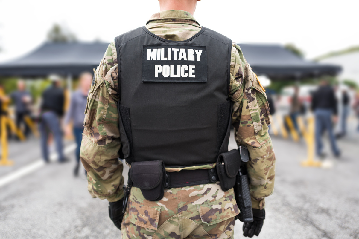 Military Policeman Back Shot