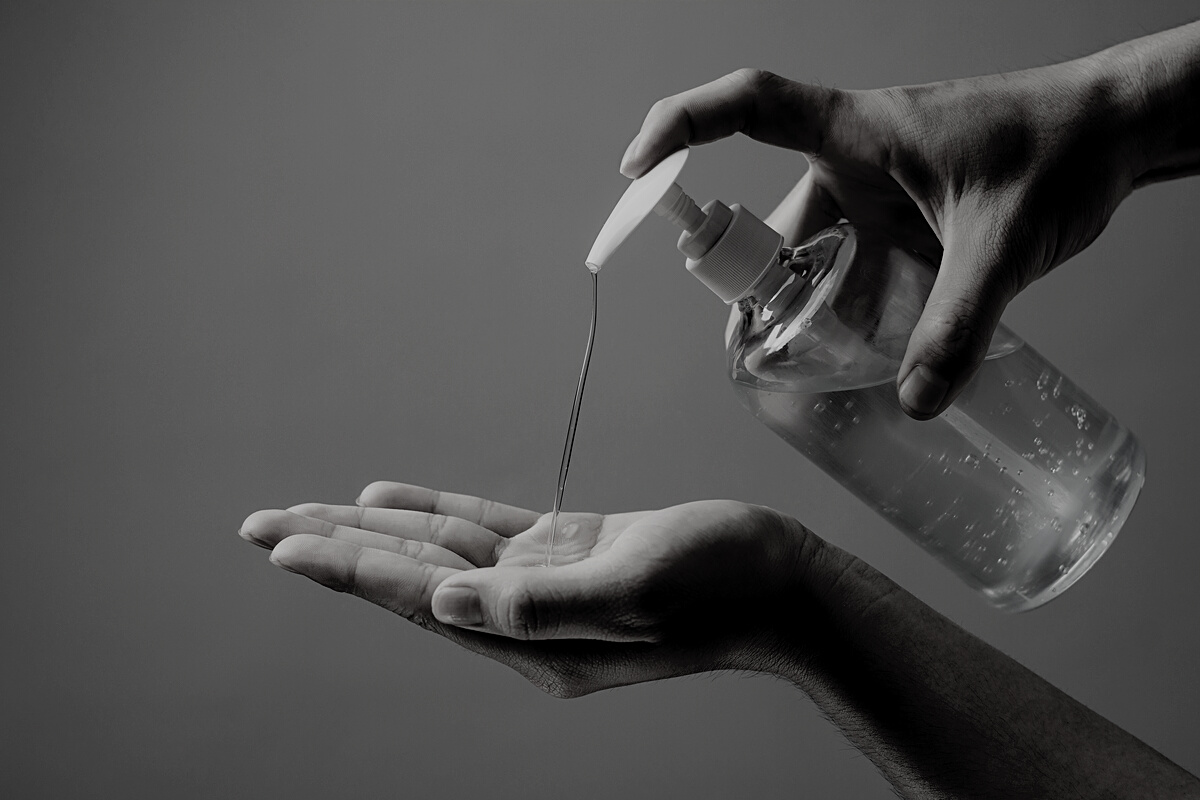 Washing Hands with Alcohol Gel